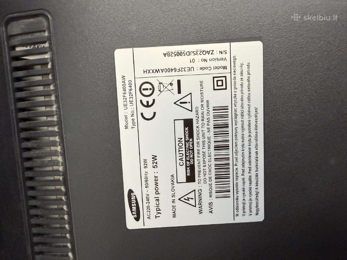 Samsung Ue32f6400aw 81,3 cm (32") „Full HD“ Smart - nuotraukos Nr. 5