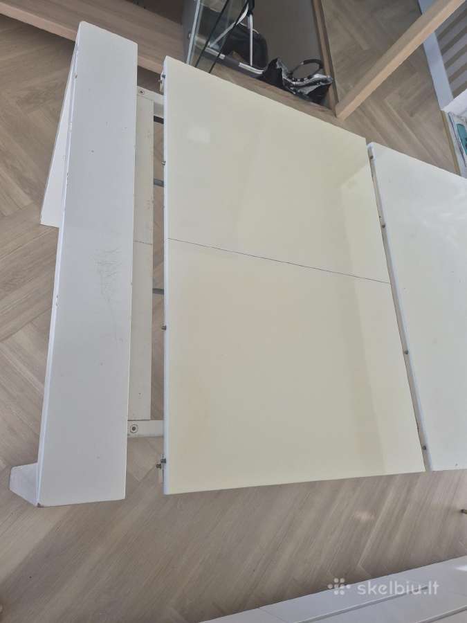 Stalas Baltas 160*90 arba 220*90. Italiskas. - nuotraukos Nr. 3