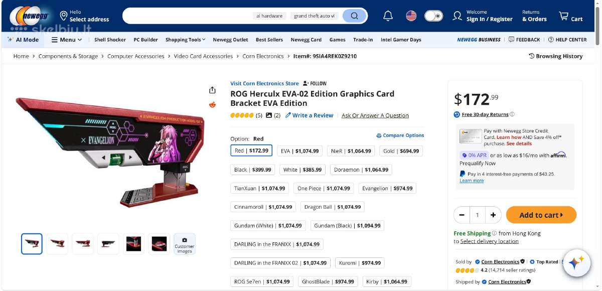 Asus Rog Herculx Eva-02 Edition Graphics Card Hold - nuotraukos Nr. 9