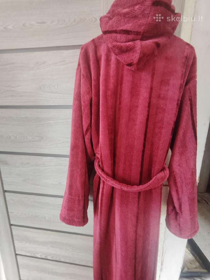 Bordo spalvos šiltas chalatas - nuotraukos Nr. 2