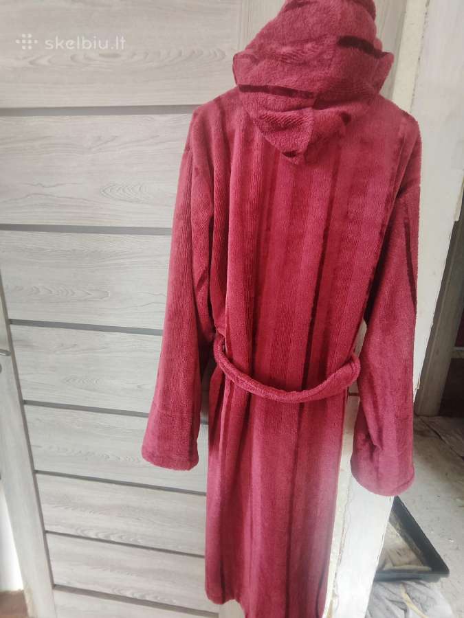 Bordo spalvos šiltas chalatas - nuotraukos Nr. 5