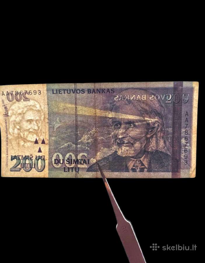 200 Litų Banknotai, 1997 m. Lietuva. - nuotraukos Nr. 3