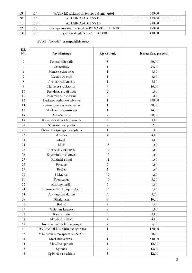 Metalo apdirbimo įrankiai ir kiti įrengimai - nuotraukos Nr. 35
