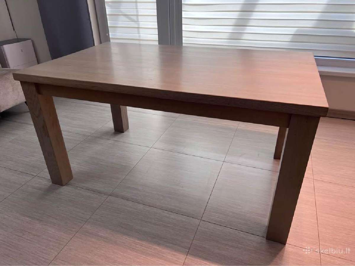 Medžio masyvo stalas su kėdėm 150x90cm - nuotraukos Nr. 2