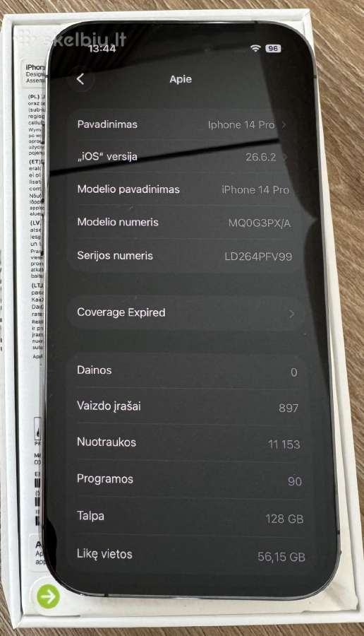 iPhone 14 Pro 128gb Deep purple - nuotraukos Nr. 8