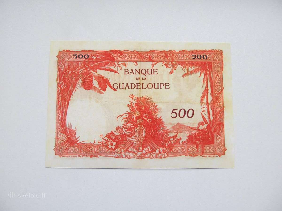 500 franku , Gvadelupa ,1934 - nuotraukos Nr. 2