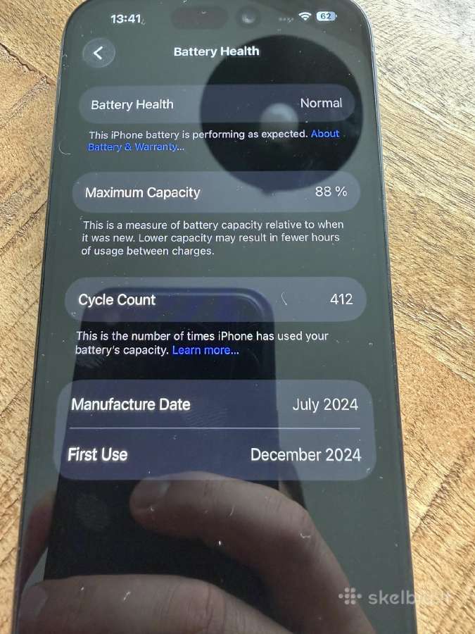 iPhone 15 pro 128gb 88% baterija blue titanium - nuotraukos Nr. 3