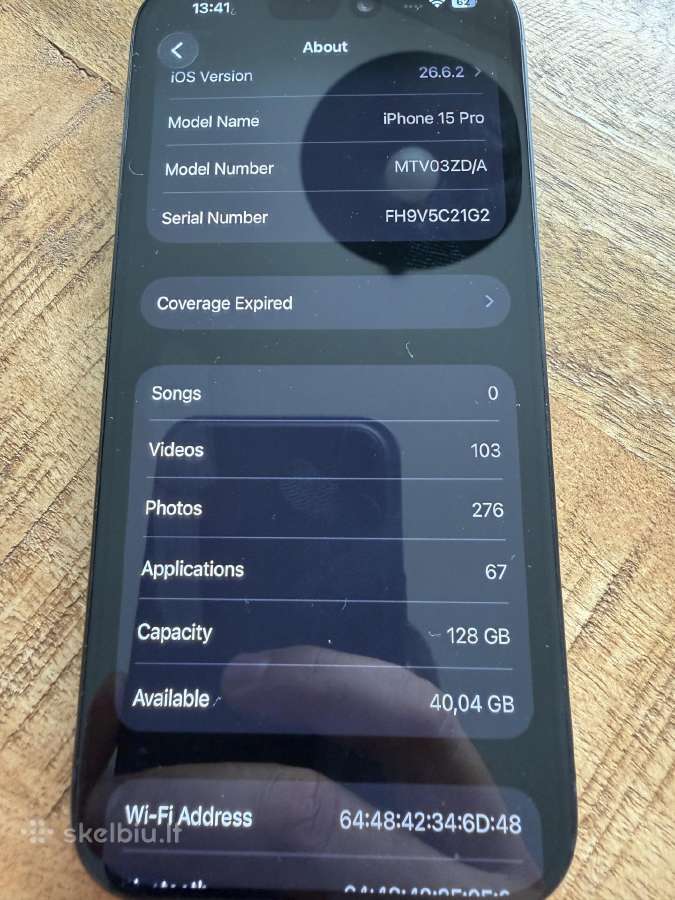 iPhone 15 pro 128gb 88% baterija blue titanium - nuotraukos Nr. 4