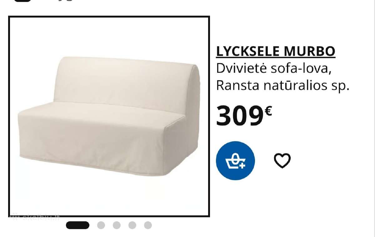Lycksele Murbo Dvivietė sofa-lova - nuotraukos Nr. 4