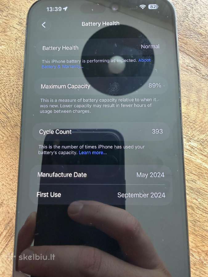 iPhone 15 pro max 256gb 89% baterija blacktitanium - nuotraukos Nr. 3