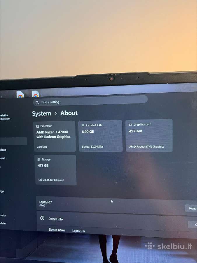 Lenovo Ideapad 5, Ryzen 7 4700u / 8gb RAM / 512gb - nuotraukos Nr. 5