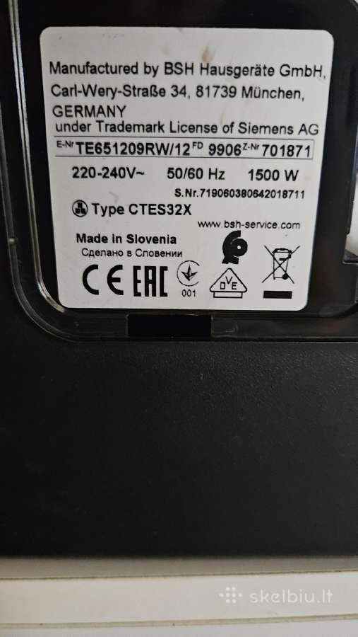 Siemens Eq.6 plus s100 (Te651209rw) - nuotraukos Nr. 4