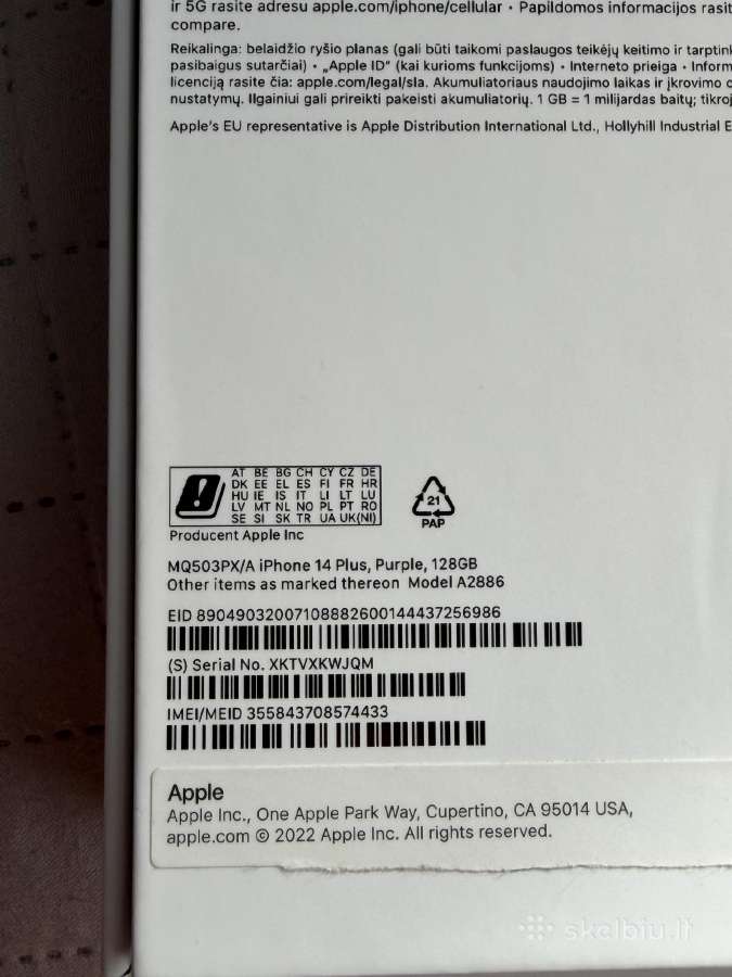 iPhone 14 Plus Purple 128gb - nuotraukos Nr. 11