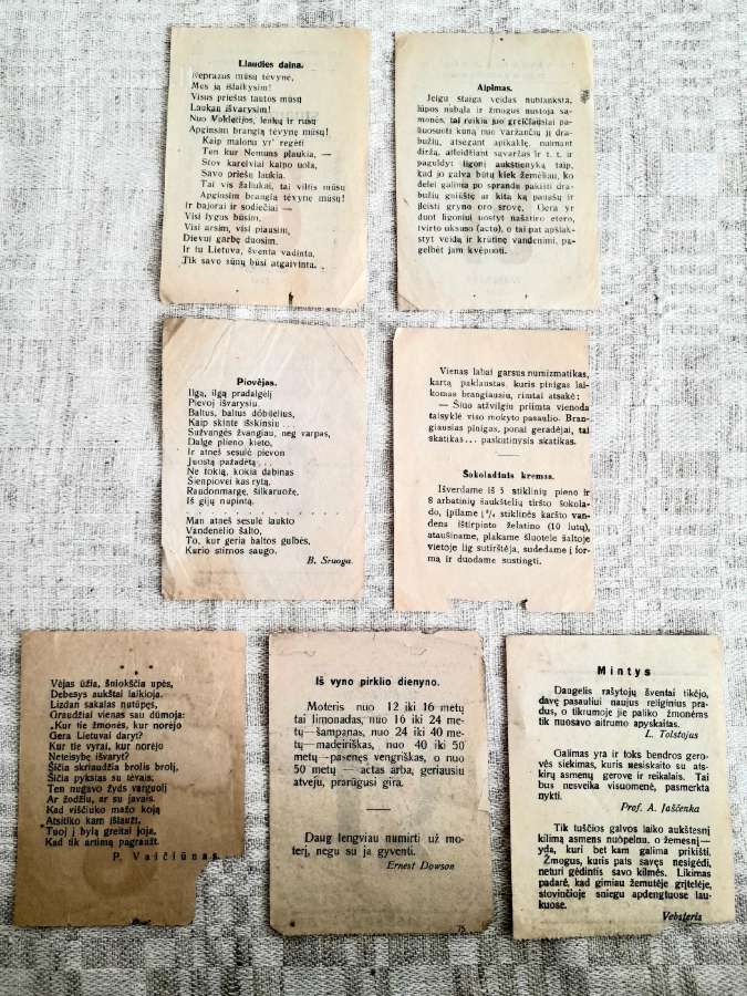 Prieškario kalendoriaus lapeliai 1922-1938m - nuotraukos Nr. 2