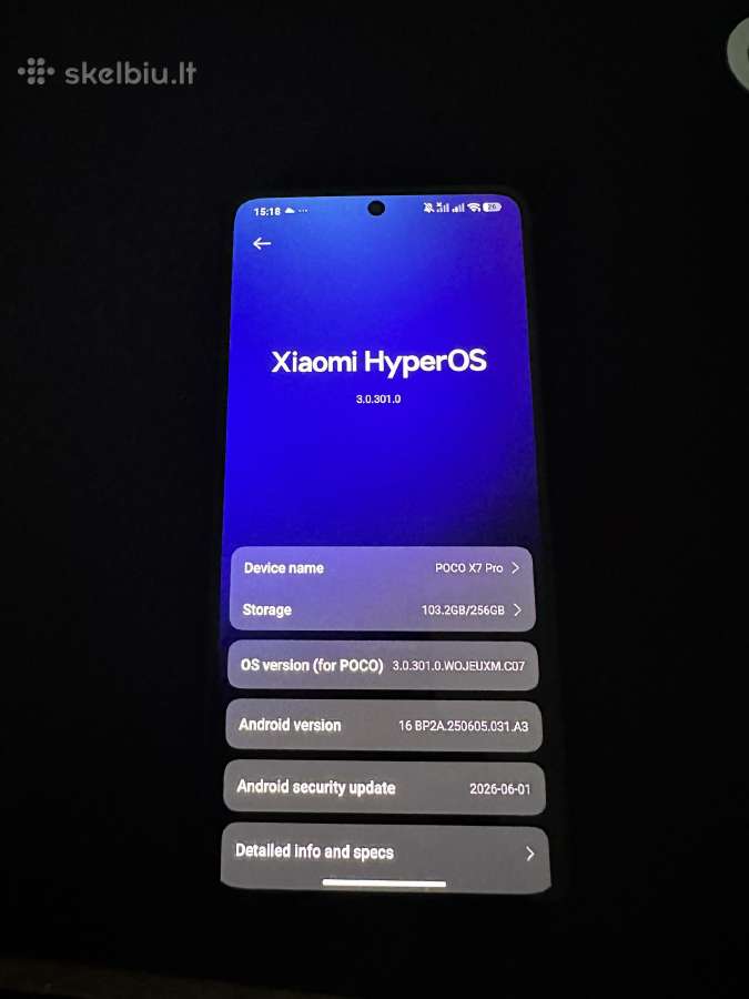 Poco x7 pro 256/8gb - nuotraukos Nr. 4