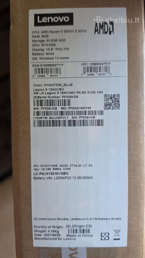 Lenovo Legion 5 15ach6h - nuotraukos Nr. 6