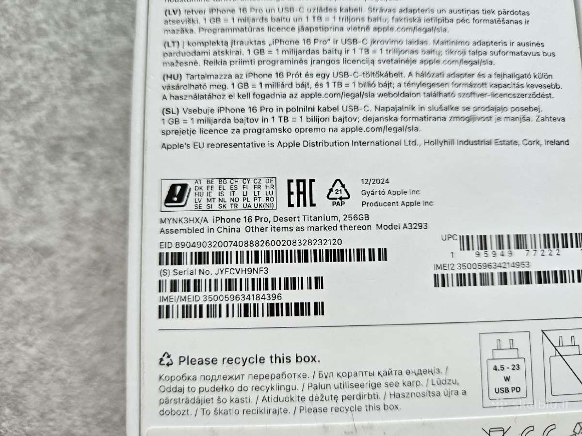 Puikios būklės iPhone 16 Pro 256 GB telefonas - nuotraukos Nr. 20