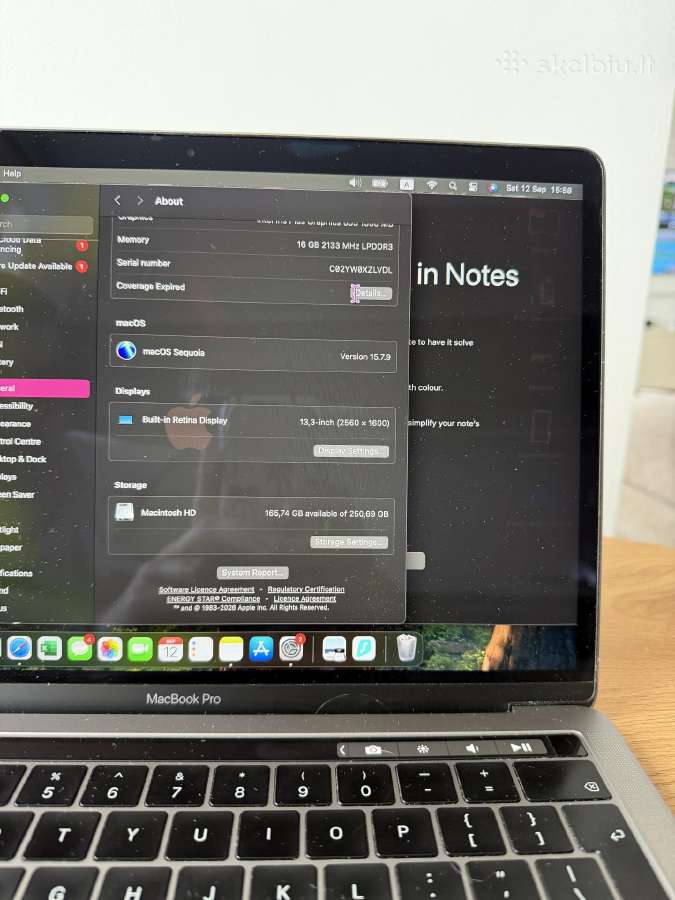 MacBook Pro 13 2019 i7 / 16gb RAM / Retina - nuotraukos Nr. 9
