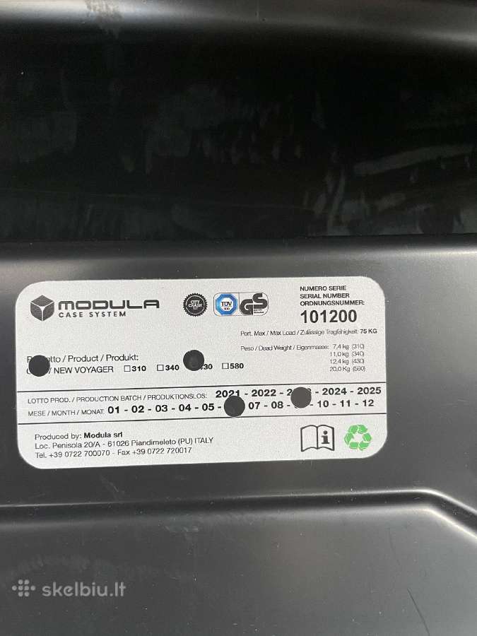 Stogo bagažinė – Modula New Voyager 430l - nuotraukos Nr. 7