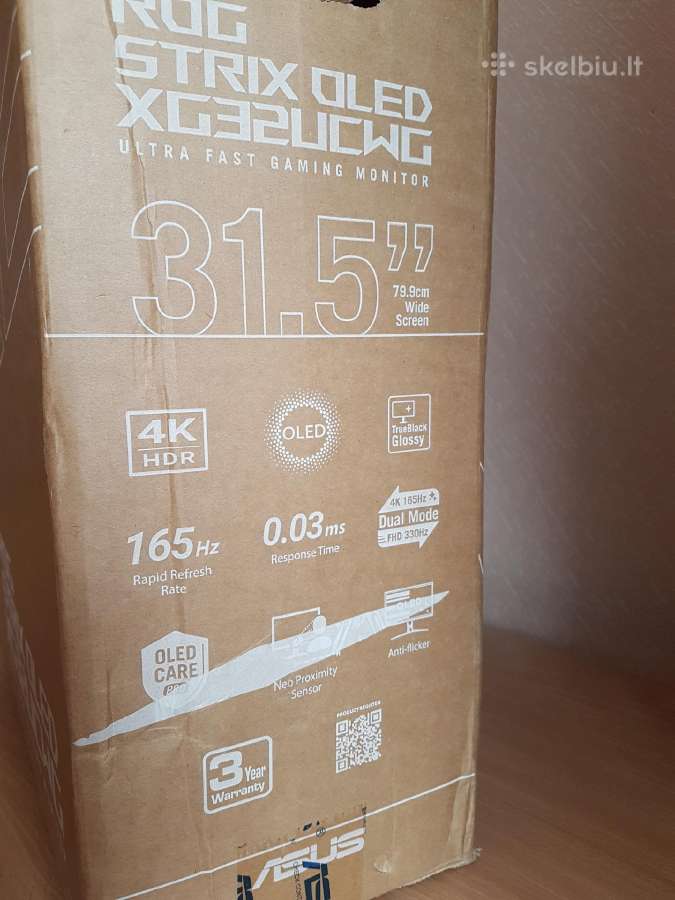 Monitorius Asus Rog Strix 31.5" Uhd Woled 165hz - nuotraukos Nr. 20