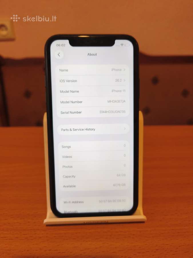 Juodas iPhone 11 , 64gb, Battery health 100% - nuotraukos Nr. 7
