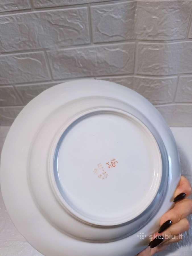 2 gilios lėkštės su gėlėmis Jekabpils Jlm 24 cm - nuotraukos Nr. 5