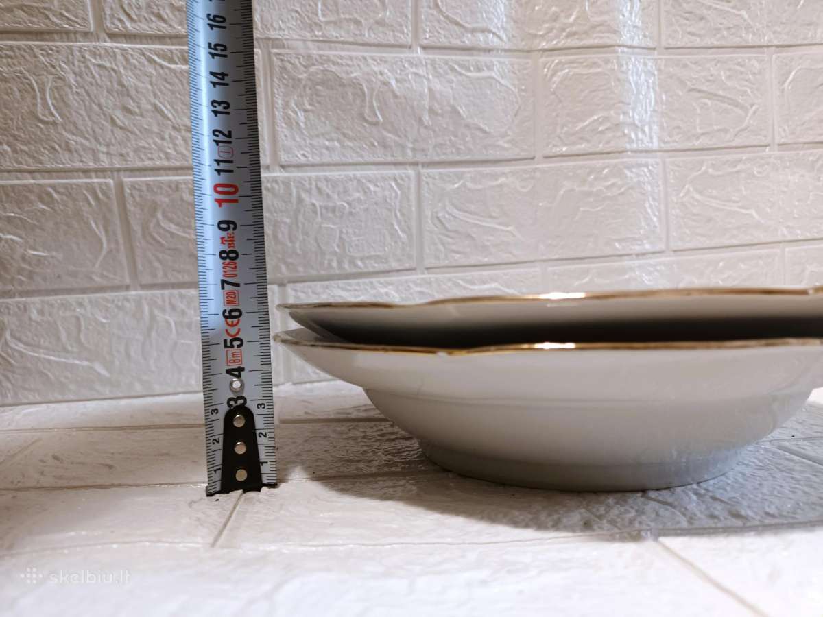 2 gilios lėkštės su gėlėmis Jekabpils Jlm 24 cm - nuotraukos Nr. 6
