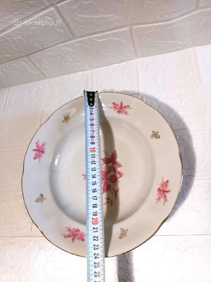 2 gilios lėkštės su gėlėmis Jekabpils Jlm 24 cm - nuotraukos Nr. 3