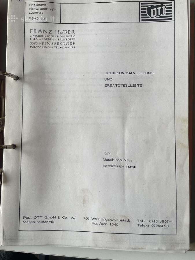 Ott RS-o 110 plačiajuostės šlifavimo staklės, 1100 - nuotraukos Nr. 7