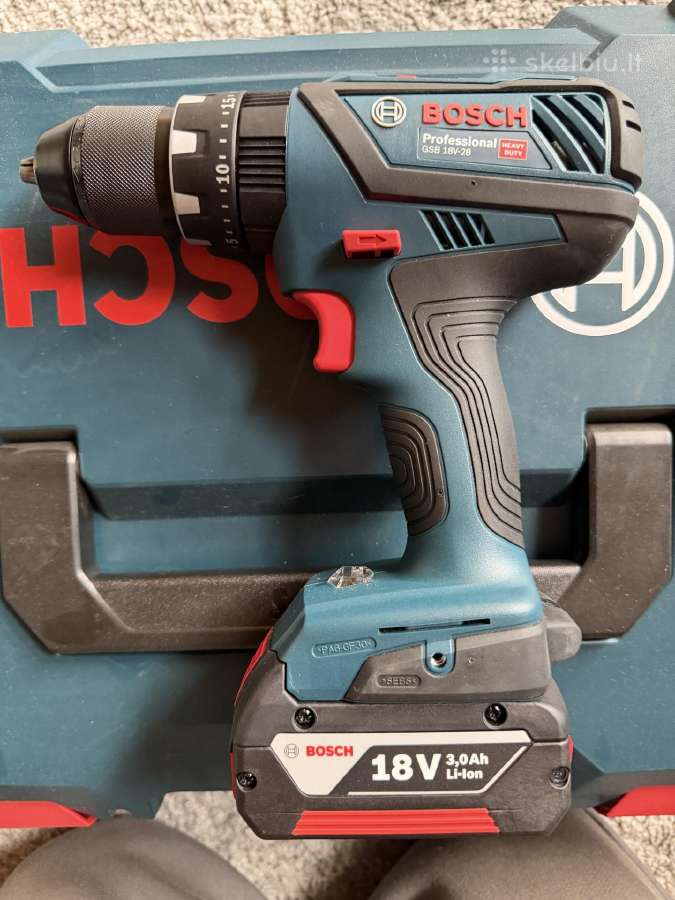Bosch Gsb 18v-28 smūginis suktuvas+3x3.0 baterijos - nuotraukos Nr. 2