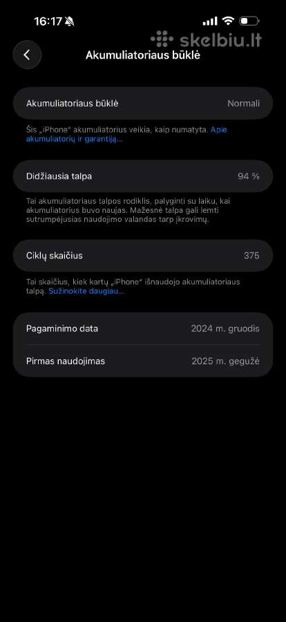iPhone 16 pro max 256 GB. - nuotraukos Nr. 3