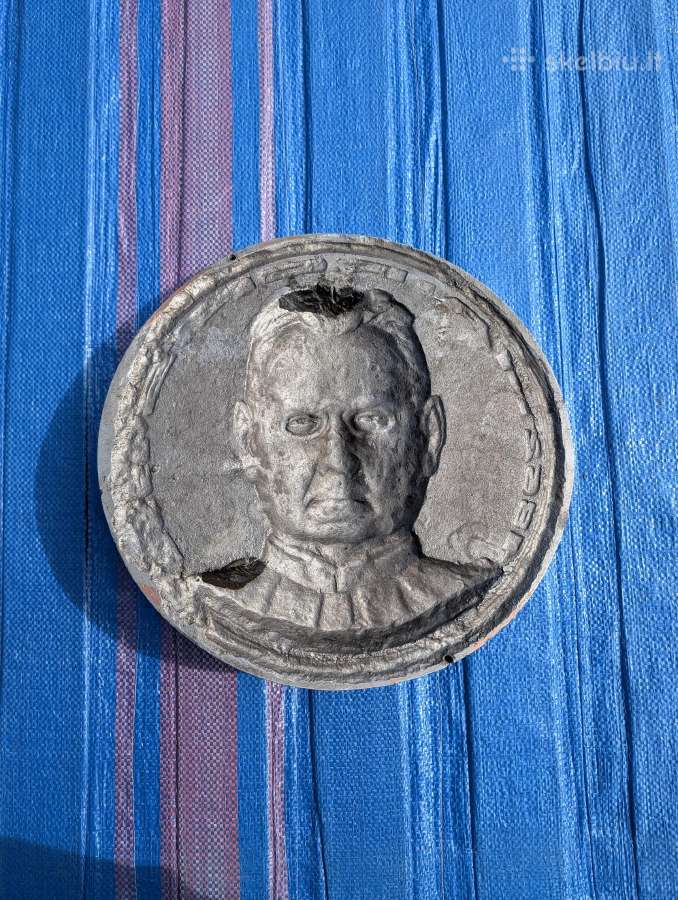 Vintažinis aliuminio bareljefas „Maironis 1862–193 - nuotraukos Nr. 2