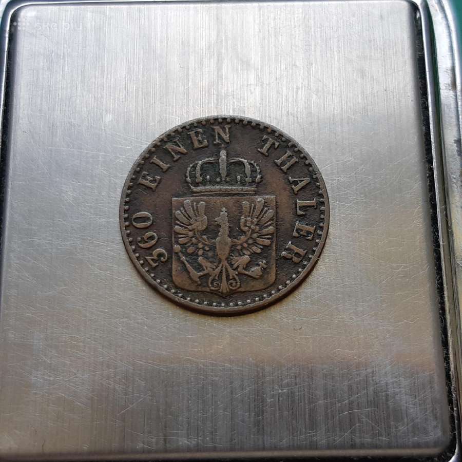 Prūsija 1 pfenigas 1860 - nuotraukos Nr. 2