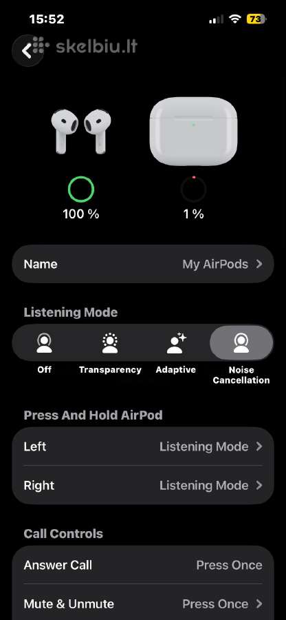 Apple Airpods 4 (Anc) belaidės ausinės - nuotraukos Nr. 5