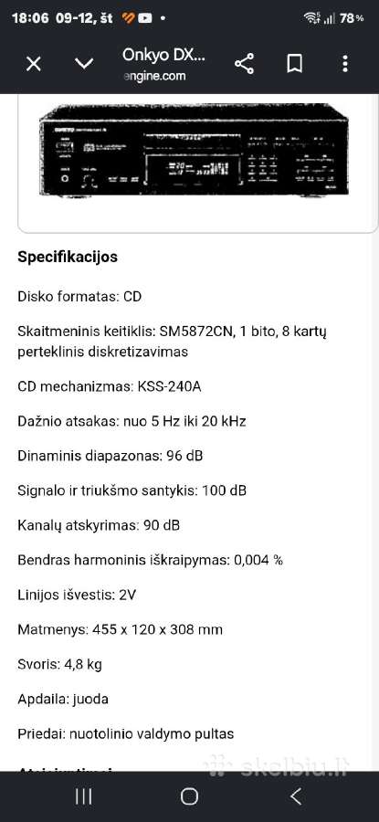 CD Grotuvas Onkyo Dx-7310 - nuotraukos Nr. 4