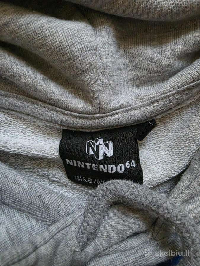 Nintendo 64 pilkas džemperis su gobtuvu - nuotraukos Nr. 3