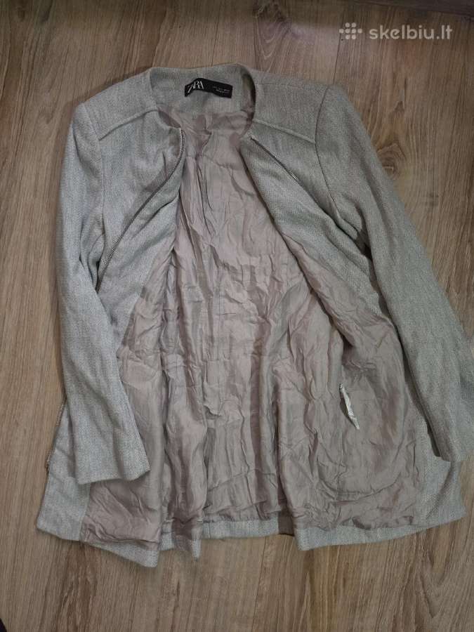 Šviesiai pilkas Zara Woman švarkas-paltukas (L) - nuotraukos Nr. 4