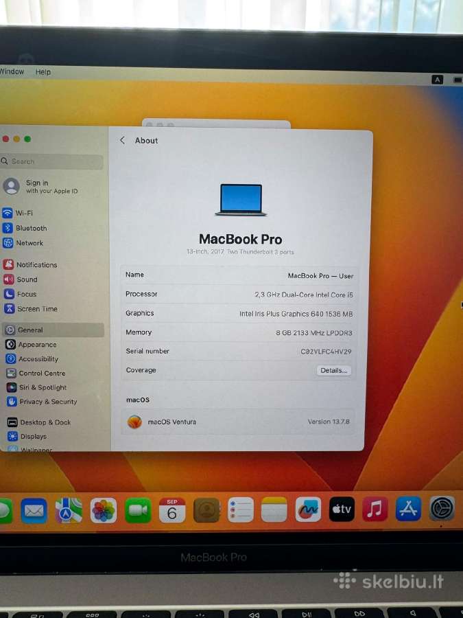 Parduodamas MacBook Pro 13 (2017 m.) - nuotraukos Nr. 9