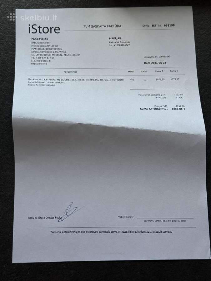 Apple MacBook Air 13.3 M1 8c, RAM 8gb, SSD - nuotraukos Nr. 12