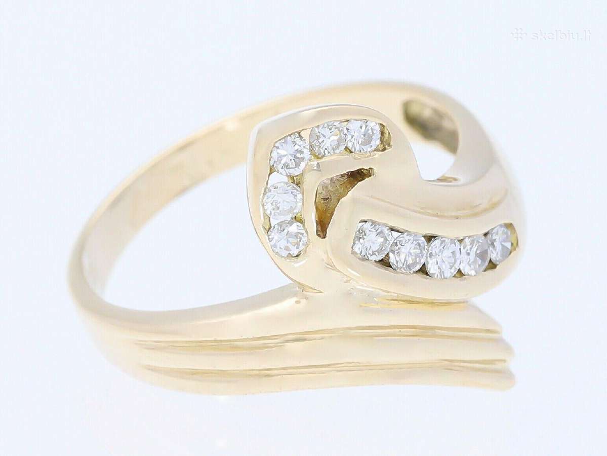 Aukso žiedas su deimantais (0,5ct) - nuotraukos Nr. 3