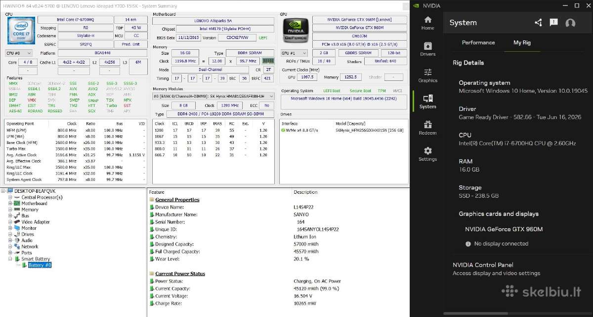 Lenovo Ideapad Gaming i7, 16gb RAM, Gtx - nuotraukos Nr. 4