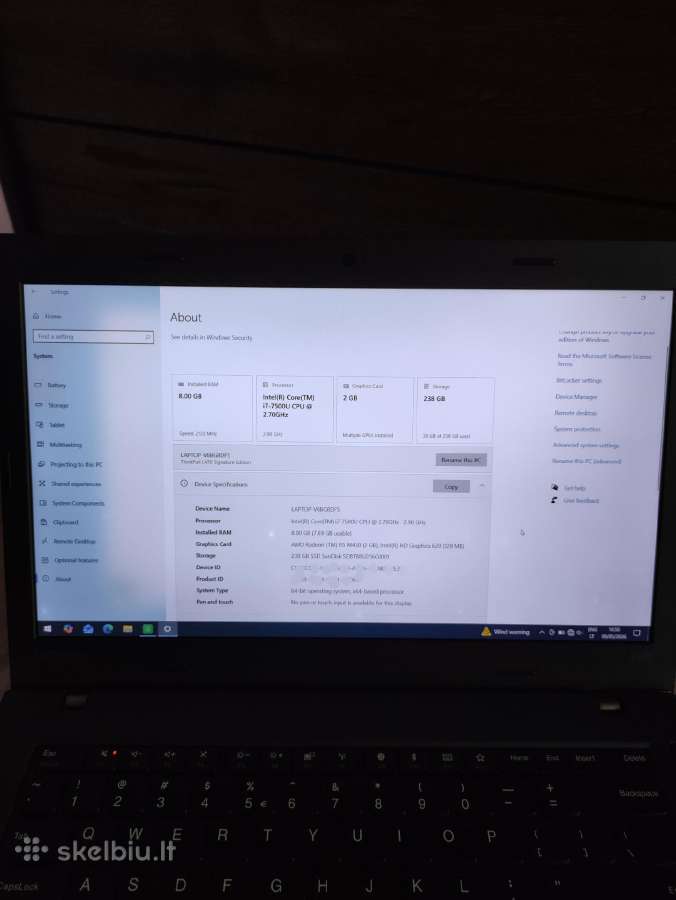 Lenovo L470 nešiojamas kompiuteris - nuotraukos Nr. 7
