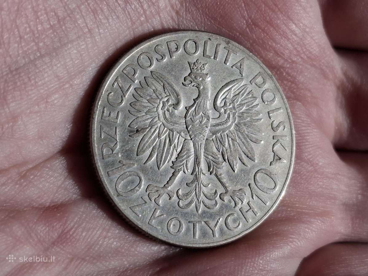Lenkija 10 zlotų Sobieskis sidabras - nuotraukos Nr. 2