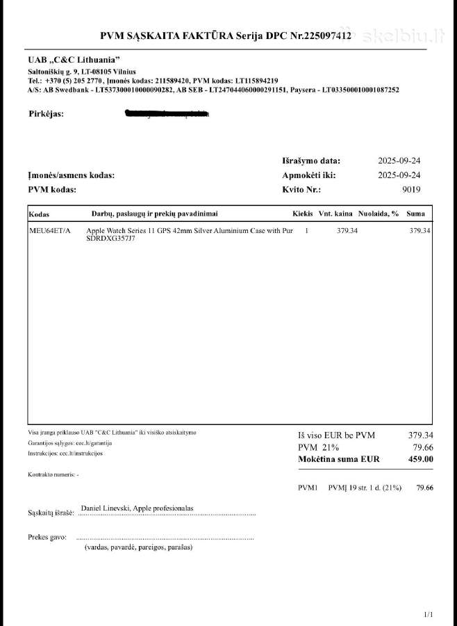 Apple Watch 11 + 1 metu garantija - nuotraukos Nr. 5