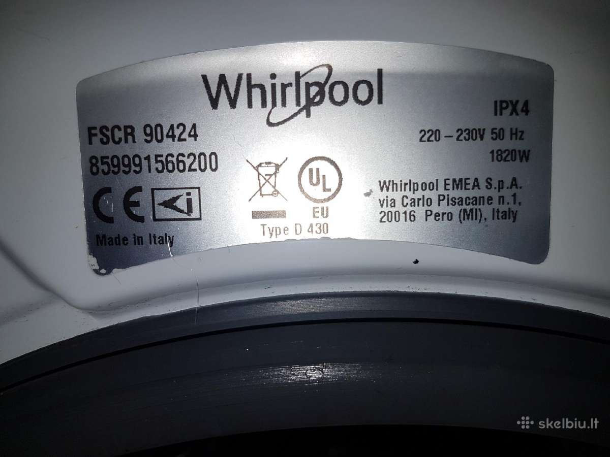 Whirlpool 9 kg skalbimo mašina, 1400 Rpm - nuotraukos Nr. 8