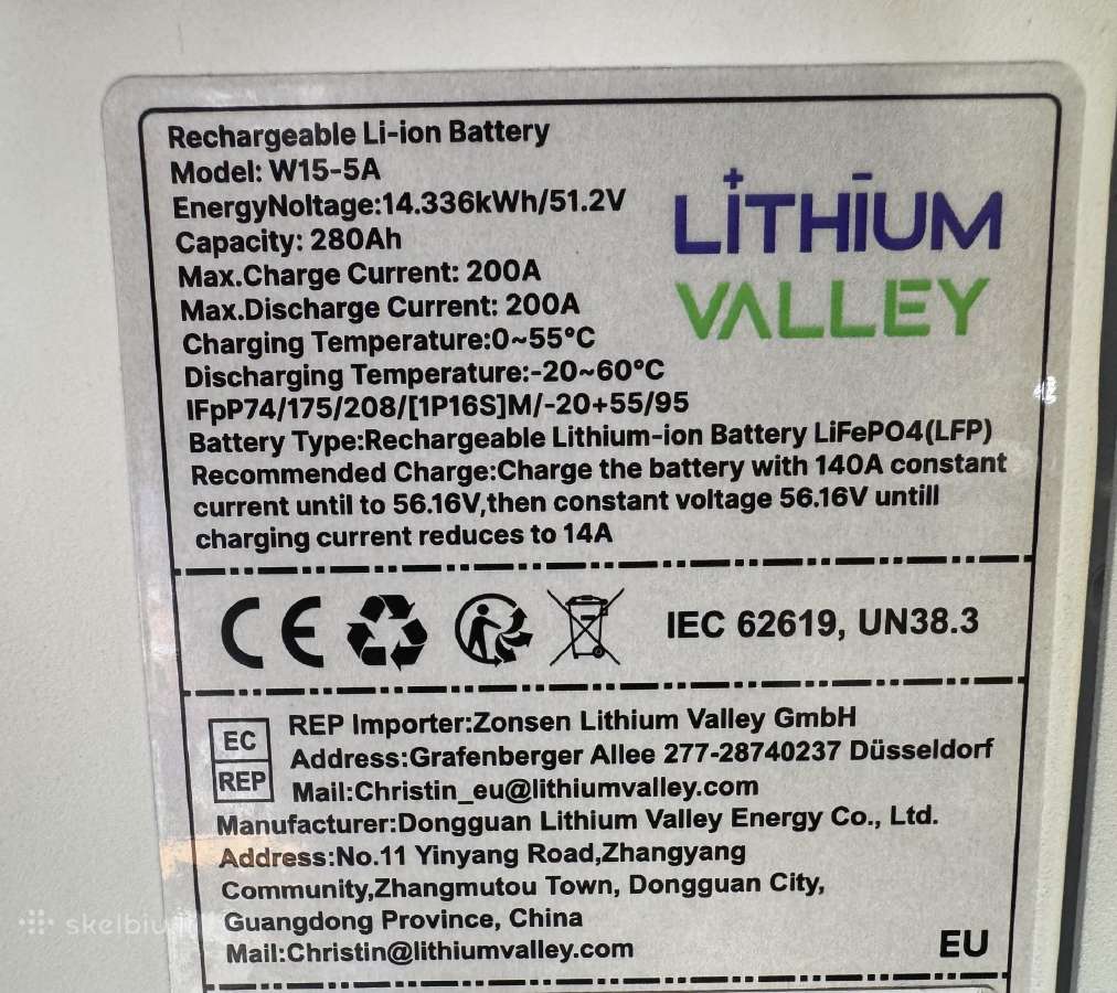 Kaupiklis Lifepo4 14,336kwh - nuotraukos Nr. 8