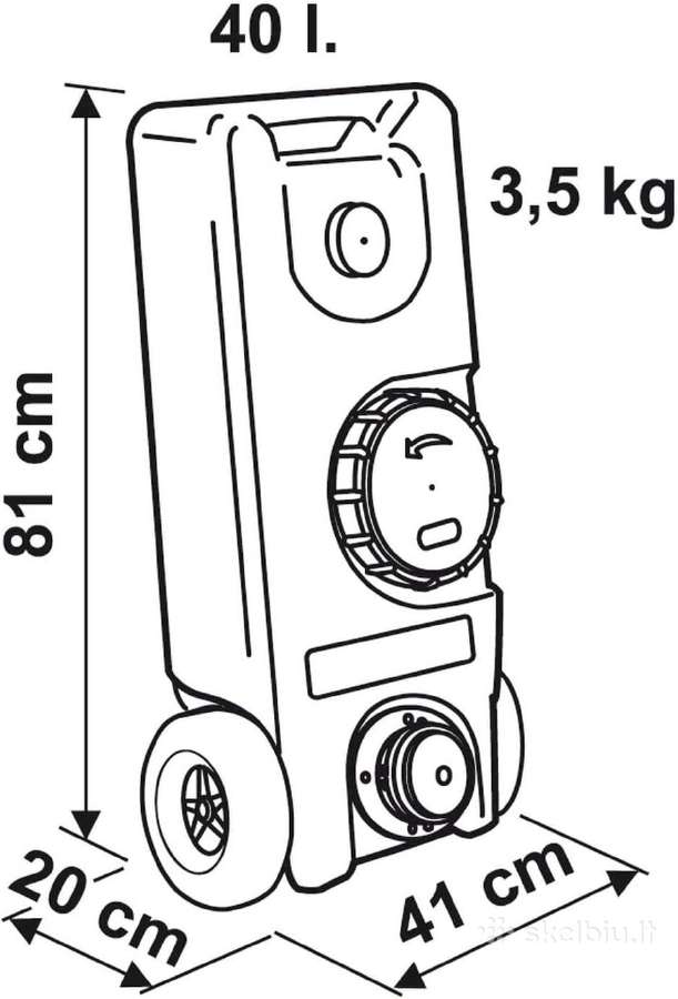 Fiamma Roll Tank vandens bakas kemperiams - nuotraukos Nr. 3