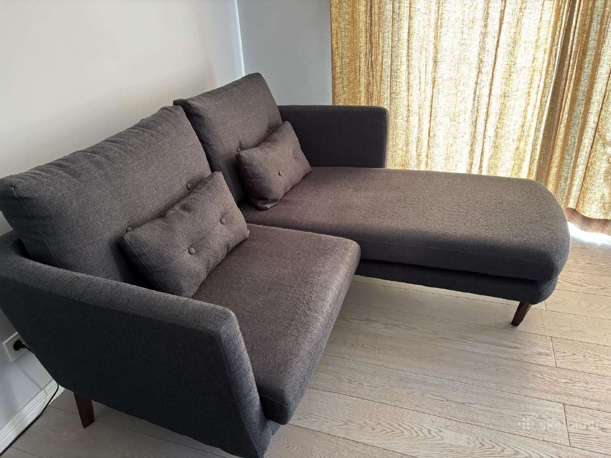 Stilingas pilkas sofa-kampas, 190x158 cm - nuotraukos Nr. 2