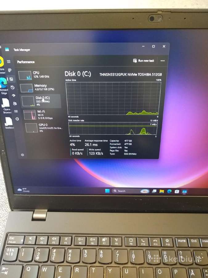 Thinkpad 15" i5-1135/16/500/iris Xe - nuotraukos Nr. 3