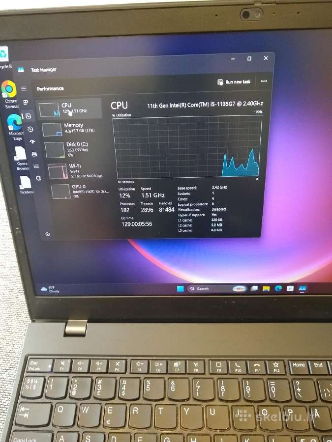 Thinkpad 15" i5-1135/16/500/iris Xe - nuotraukos Nr. 4
